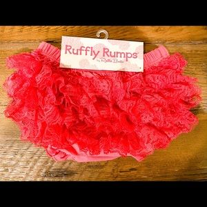 NWT Bright pink Ruffle butt diaper cover 0/6m